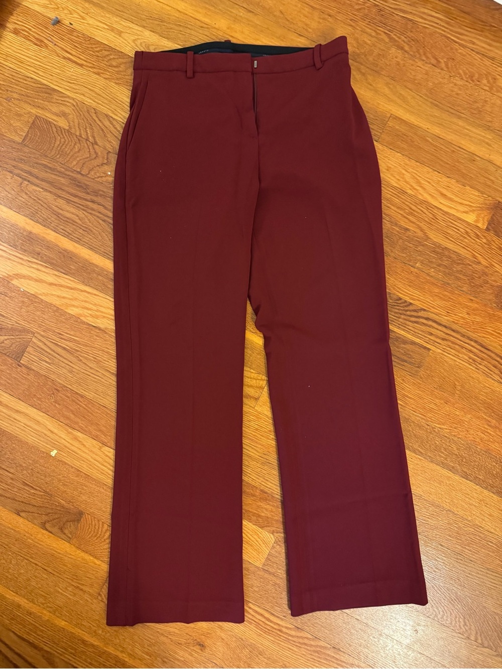 Theory Straight-Leg Pants in Wine